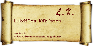Lukács Kászon névjegykártya